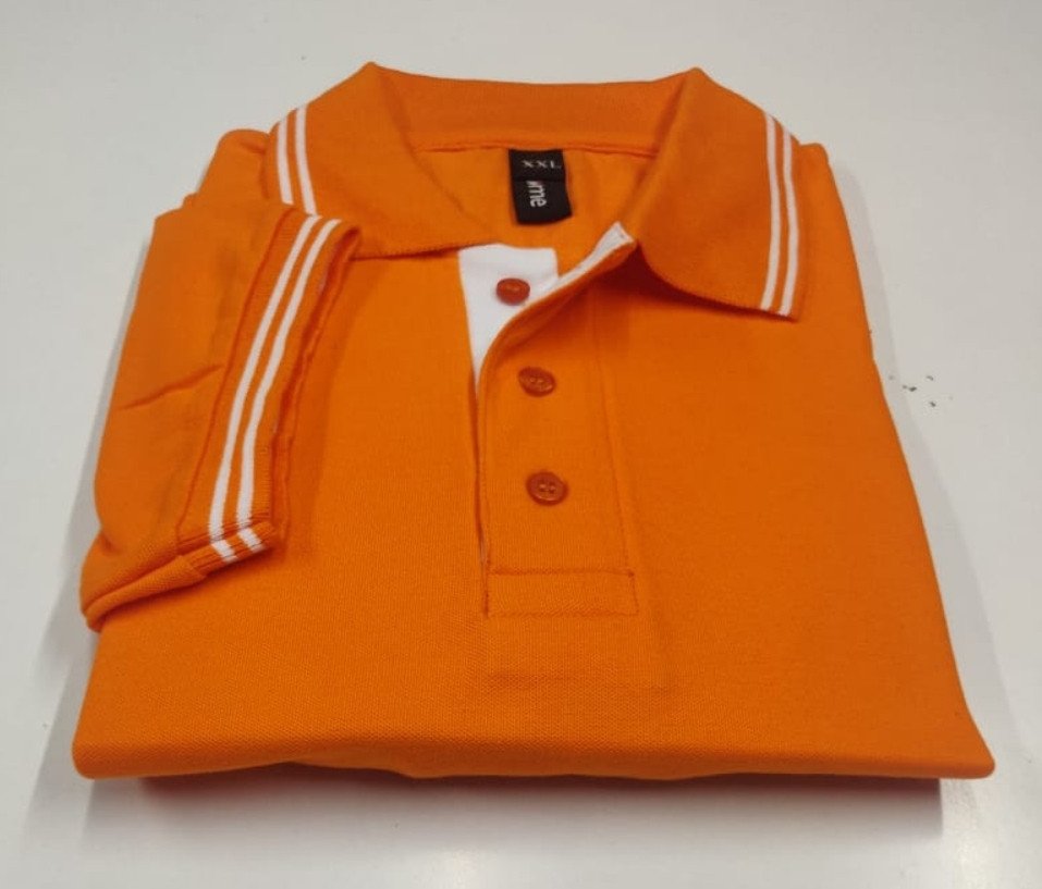 Orange-Chrome Double-Tipping 230 GSM Cotton T-Shirt