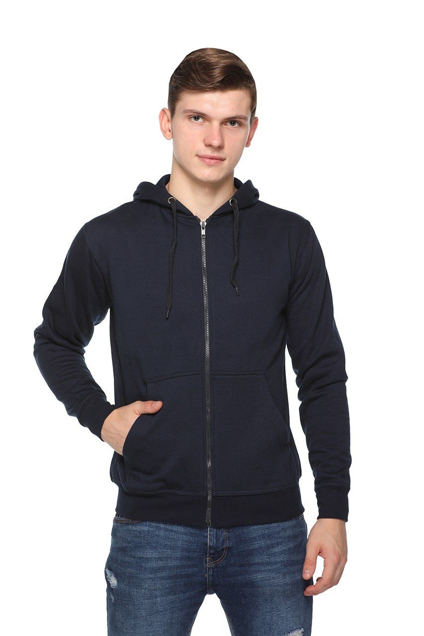 Navy Blue-Pikmee Zero Degree  zipper Hoodie