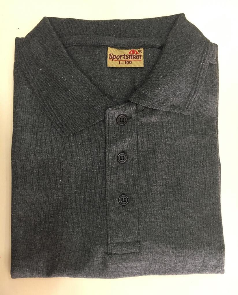 Charcoal Grey-Sportsman Polo neck T-Shirt supplier - 230 Gsm
