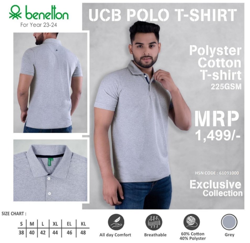 Grey-Ucb Polo Neck T-Shirt