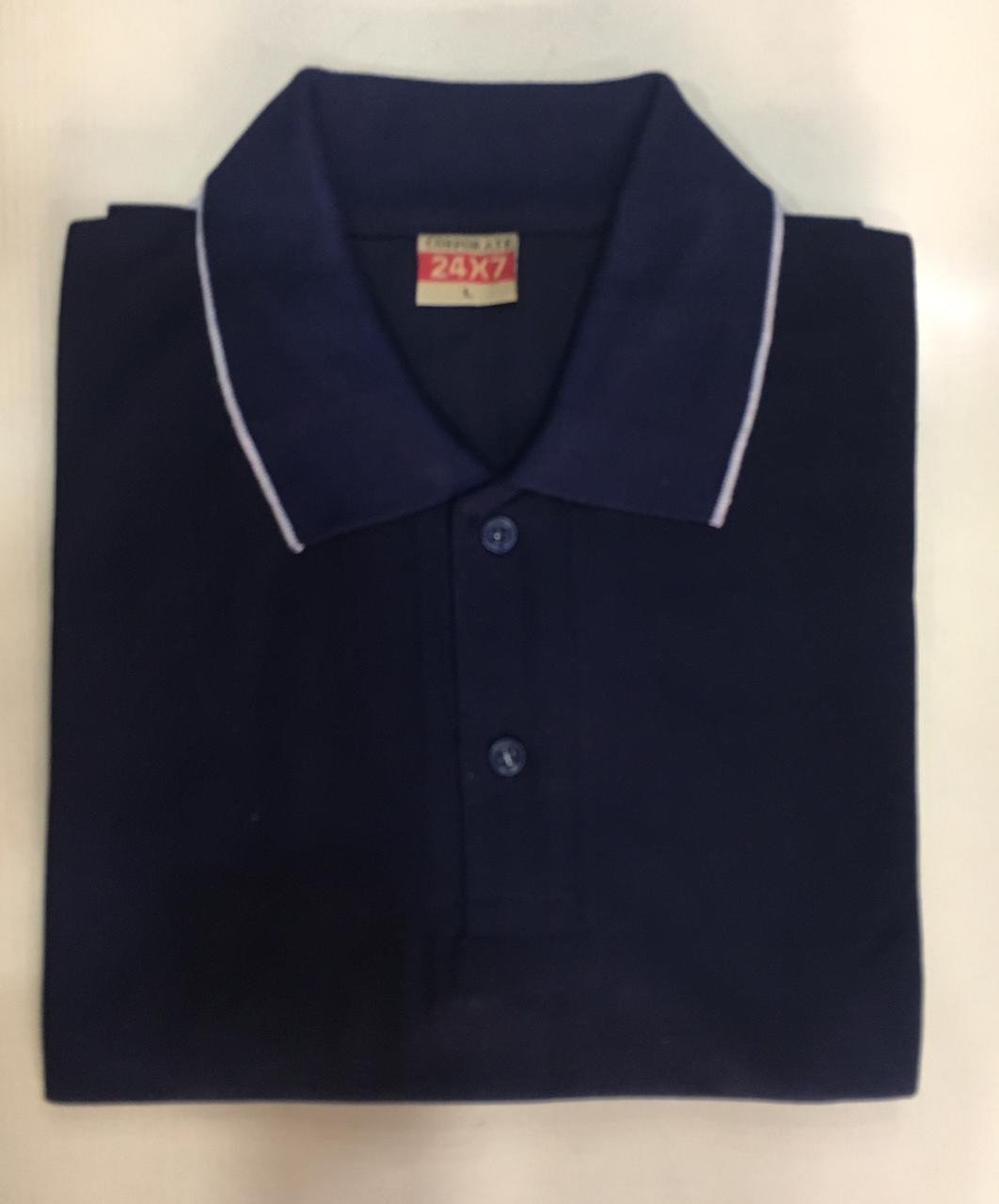 Navy Blue-Corporate Polo neck T-Shirt (Tipping)