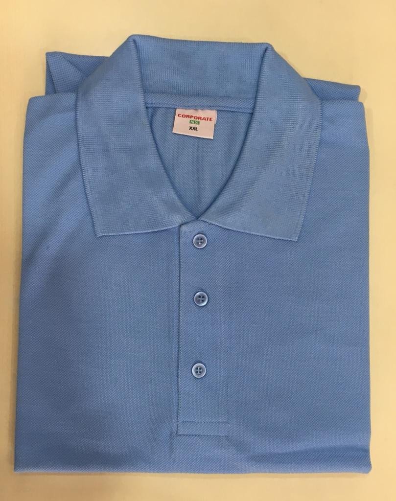 Sky Blue-Corporate Polo neck T-Shirt