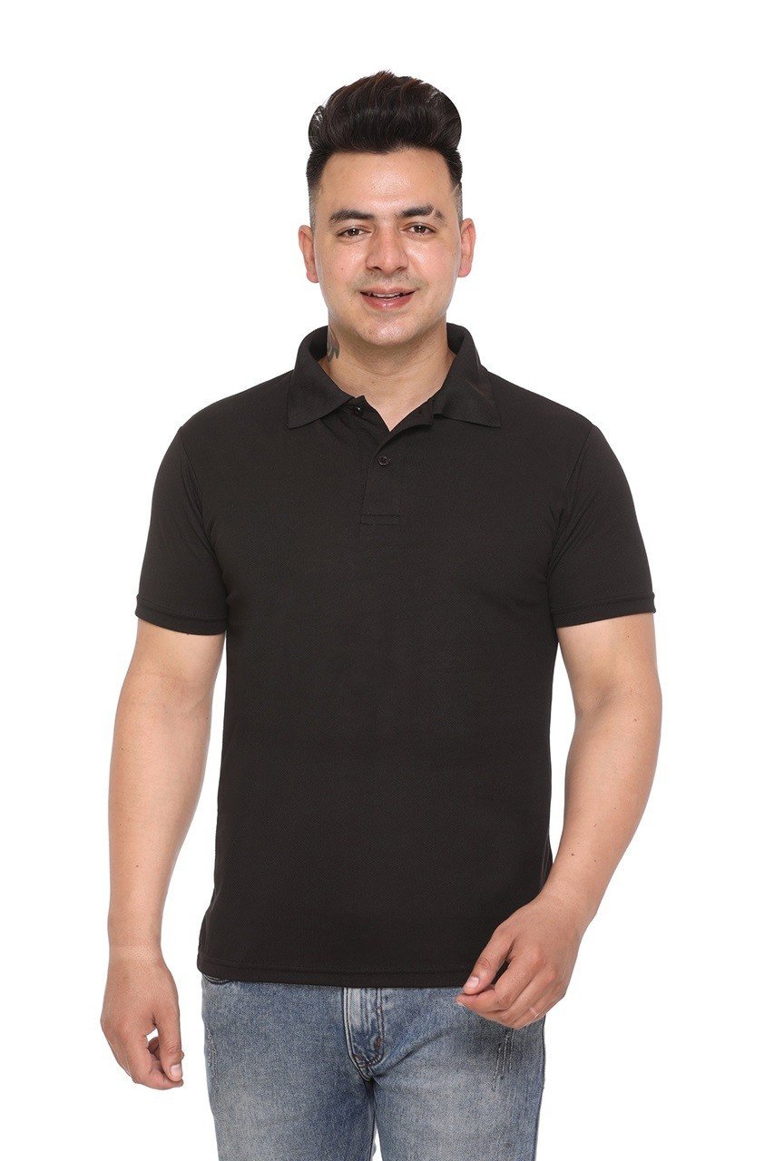 Sports Republic Acti-Play Dryfit Black Color Polo T-Shirts - Men