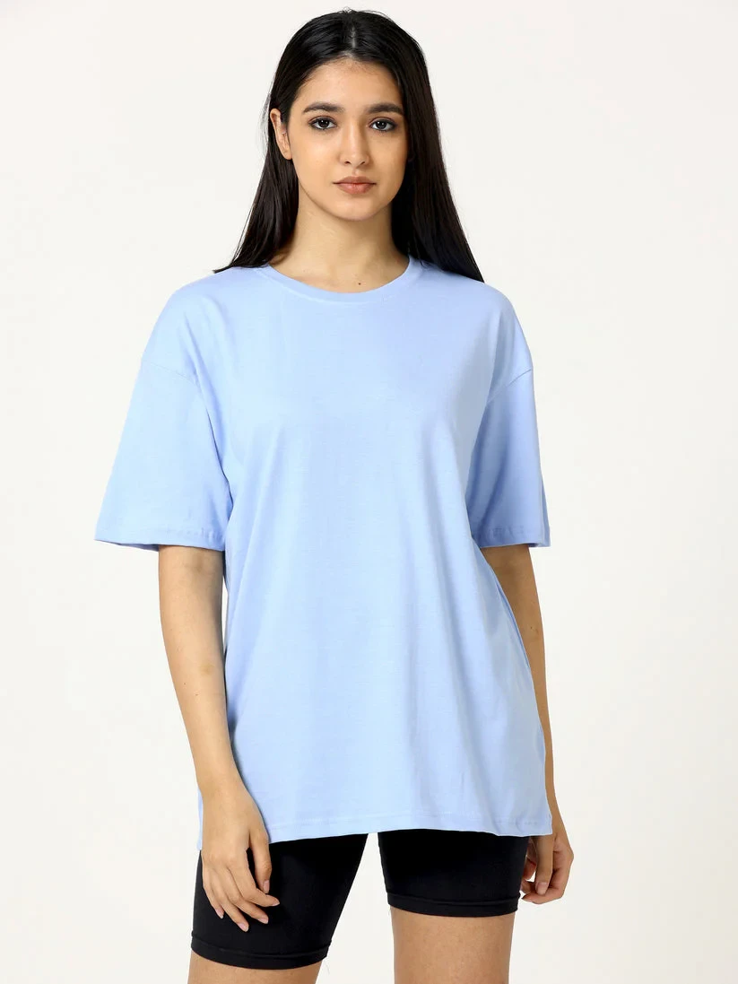 Women's cotton Oversize T-Shirt Manufacturer - Mint Blue