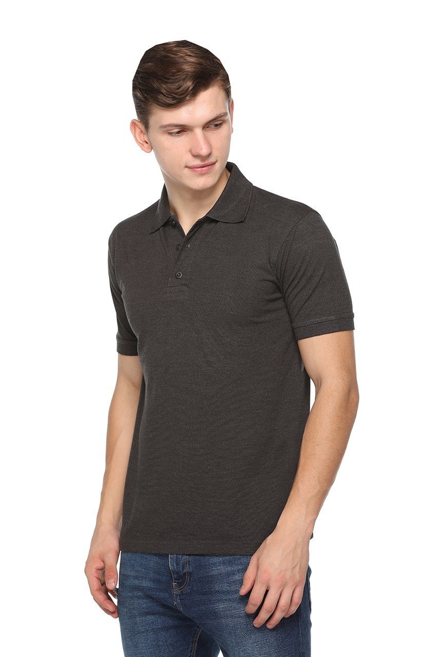 Charcoal Grey -Pikmee Fast Tees polo t shirt