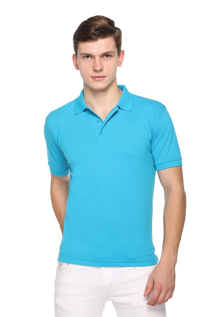 Aqua Blue-Pikmee Fast Tees  polo t shirt