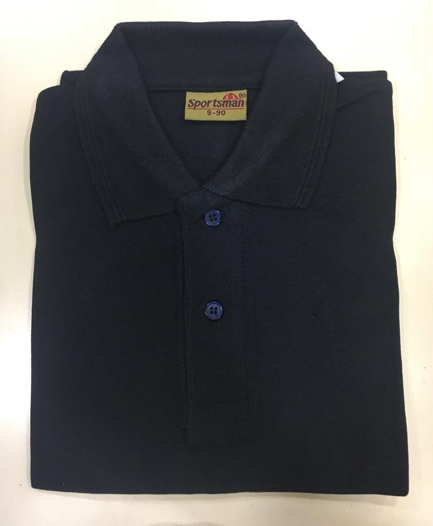 Black-Sportsman Polo neck T-Shirt supplier - 230 Gsm