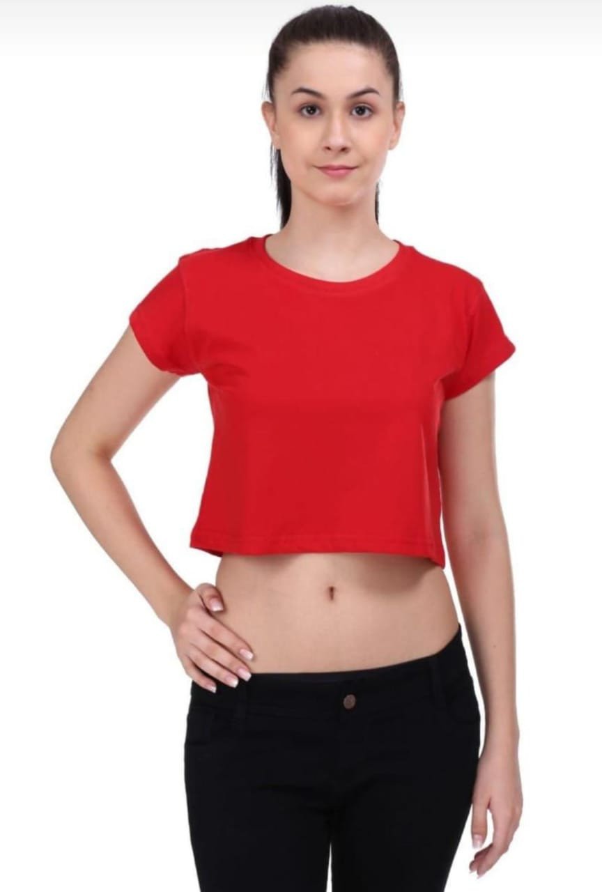 Red-Women's Crop Top Manufacturer