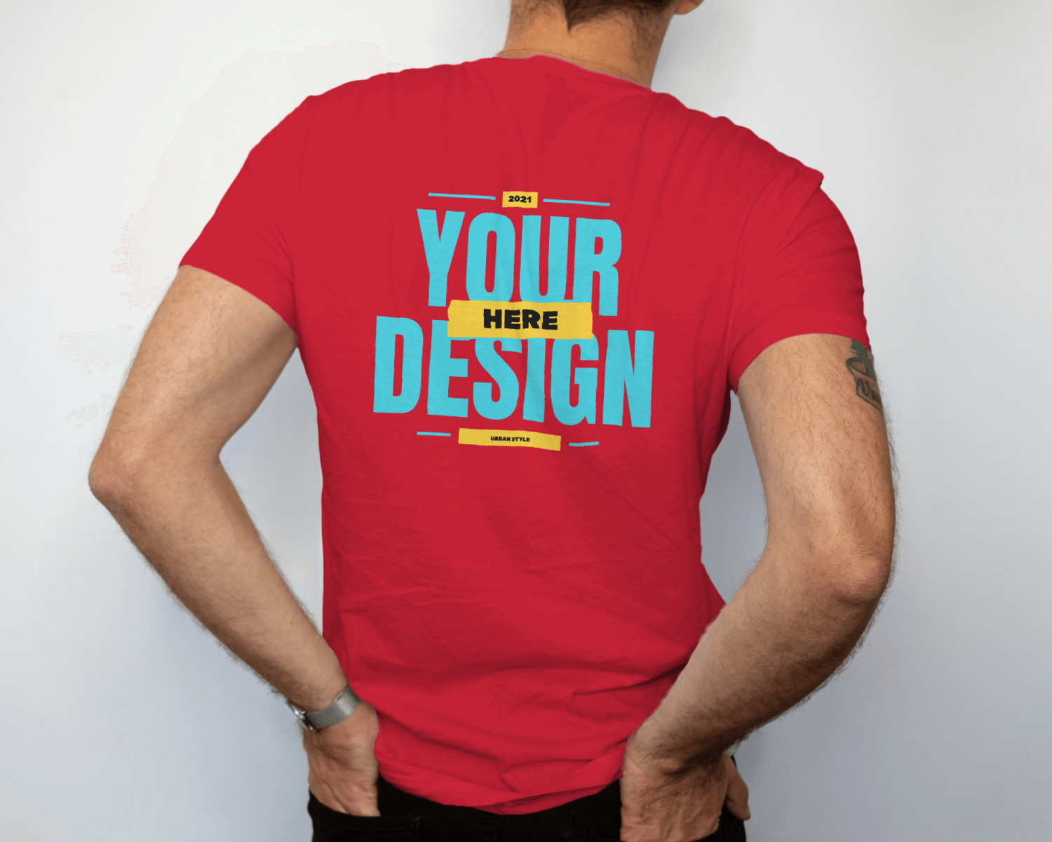 Red-Men's Customized Back print T-shirt