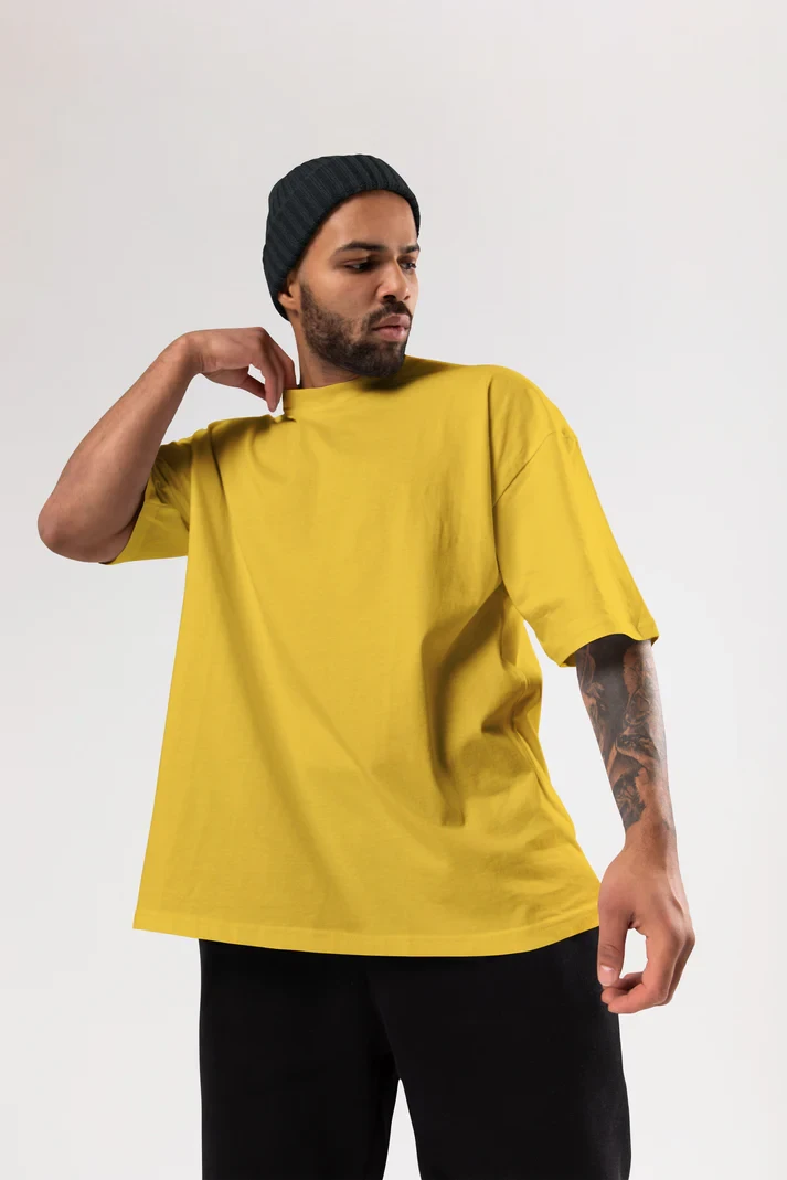 Yellow-French Terry cotton Oversize T-Shirt Manufacturer
