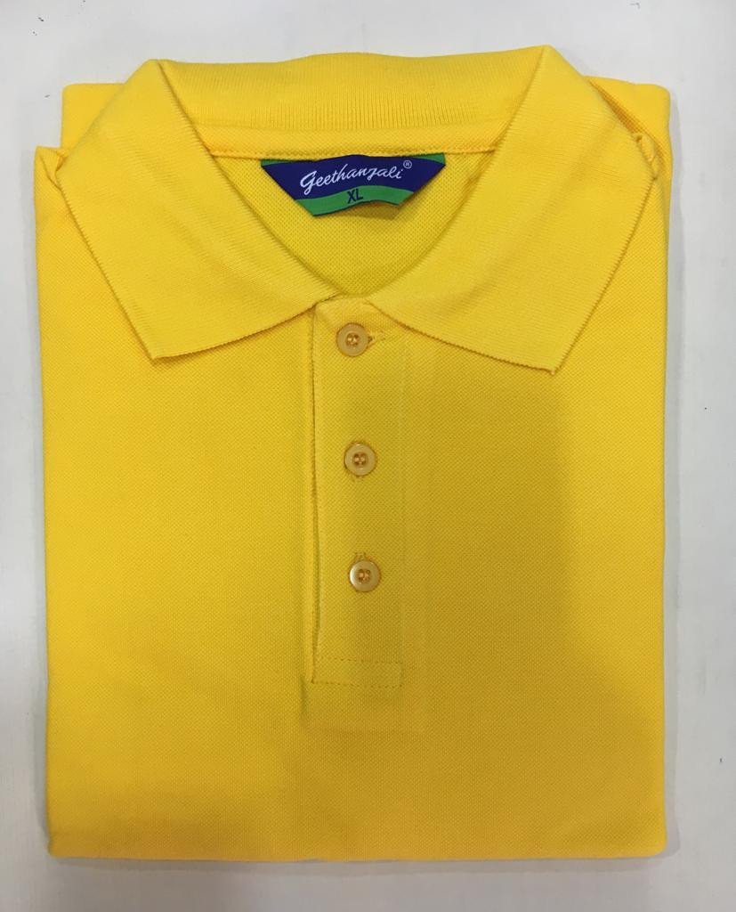 Yellow-Geethanjali Polo Neck T shirt