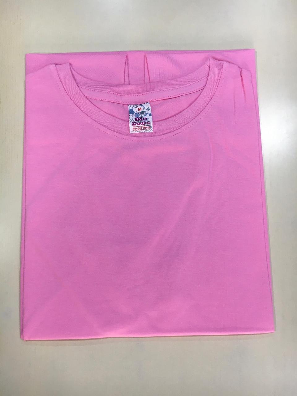 Baby Pink-Bio Zone Round neck t shirt