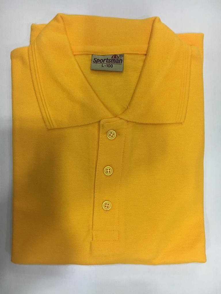 Yellow-Sportsman Polo neck T-Shirt supplier - 230 Gsm